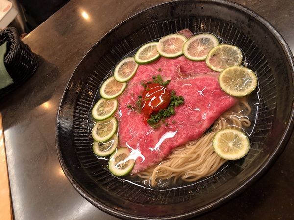 「【限定】和牛酢橘そば（冷し）1200円」@MENSHOの写真