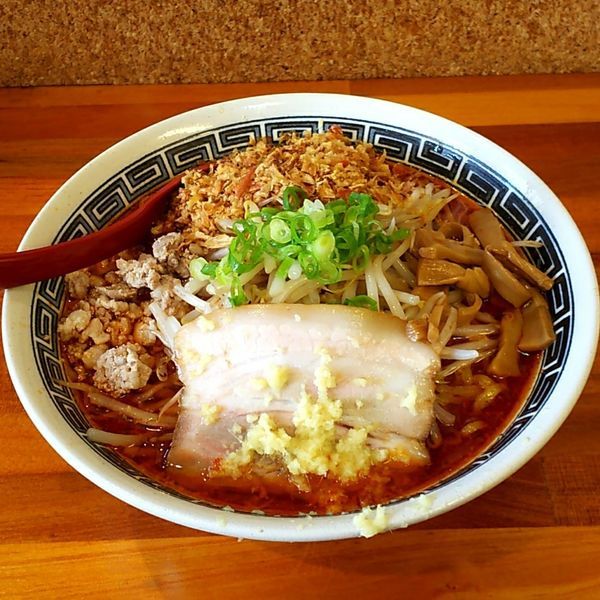 「スタミナ味噌ガッツ(大盛・辛さ2倍)」@らーめん 味噌ガッツ お花茶屋店の写真