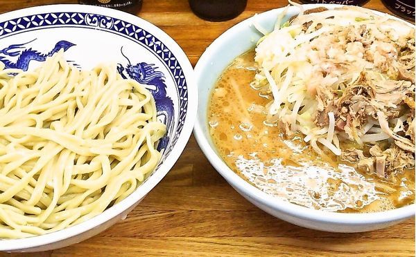 「小つけ麺＋ほぐし豚」@ラーメン二郎 新小金井街道店の写真