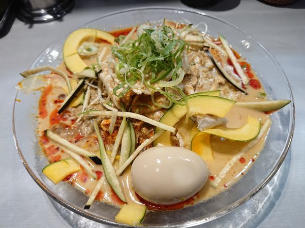 「【限定】豆乳仕立ての冷製豚しゃぶ担々麺850円＋味玉(サ)」@中華蕎麦 瑞山（ZUIZAN）の写真