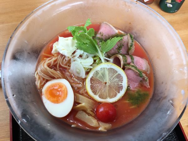 「【Twitter限定】冷たいトマトそば¥850」@めん屋 みの家の写真