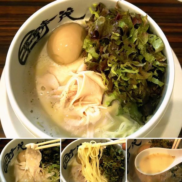 「鶏白湯塩ラーメン＋味玉＝950円」@麺屋時茂 スカイツリー店の写真