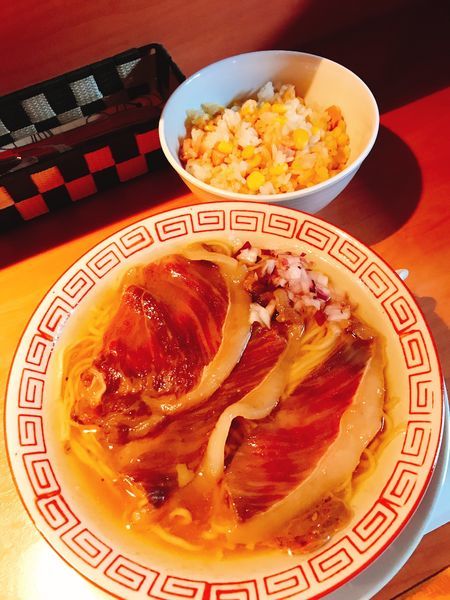 「宮崎牛A5ガツンとラーメン&トウモロコシごはんセット1000円」@食堂酒場 Graciaの写真