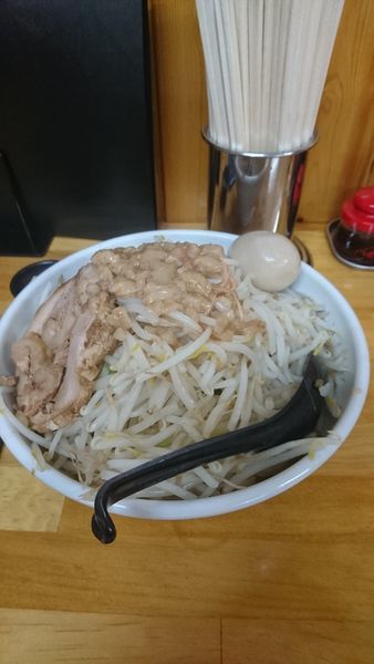 「SSラーメン並野菜ダブル味たまサービス」@地鶏ラーメン 赤大屋の写真