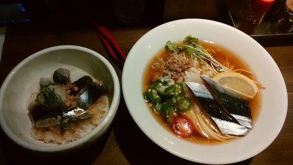 「冷やしさんまそば」@つけ麺 一燈の写真