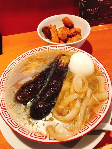 「夏野菜ラーメン＋サービスゆで卵&トンテキ丼セット1000円」@食堂酒場 Graciaの写真