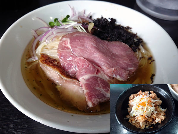 「冷やしそば(醤油)+ピリ辛豚そぼろ丼」@陽はまたのぼるの写真