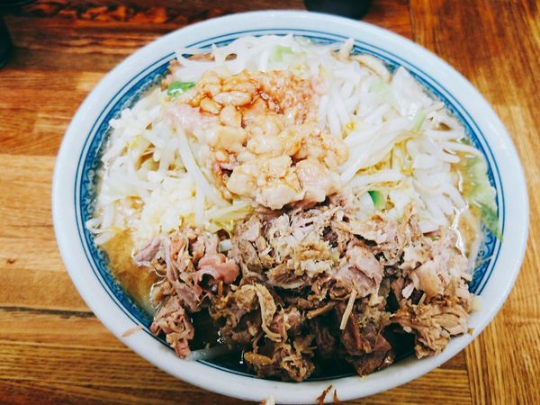 「小 少な目 ニンニク脂 ほぐし豚」@ラーメン二郎 新小金井街道店の写真