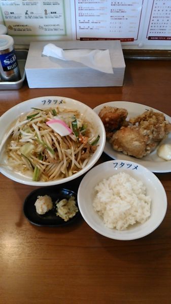 「濃厚タンメン　唐揚げセット　950円」@フタツメ 伊勢崎店の写真