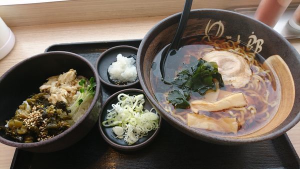 「中華そばセット650円」@ゆで太郎 柏の葉キャンパス店の写真