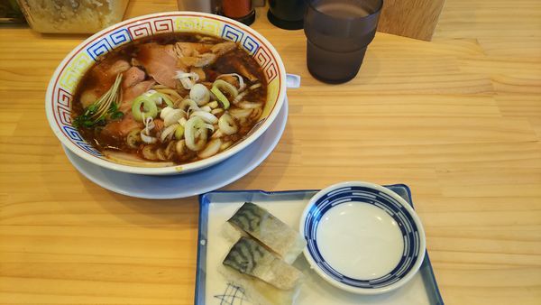 「サバ醤油そば＋サバ寿司(1,050円)」@サバ6製麺所 仙台中倉店の写真