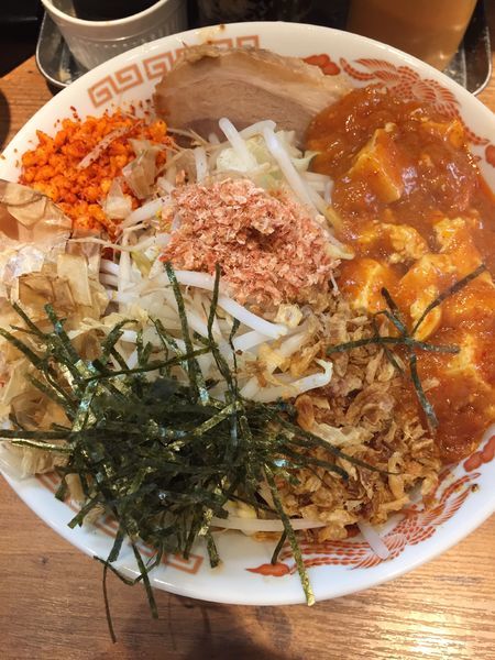 「まぜそばフュージョン」@火の豚 人形町駅前店の写真