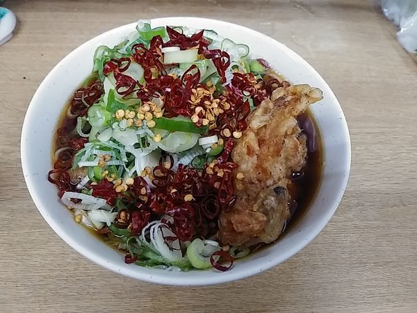 「ジャンボゲソそば」@一由そば 日暮里店の写真