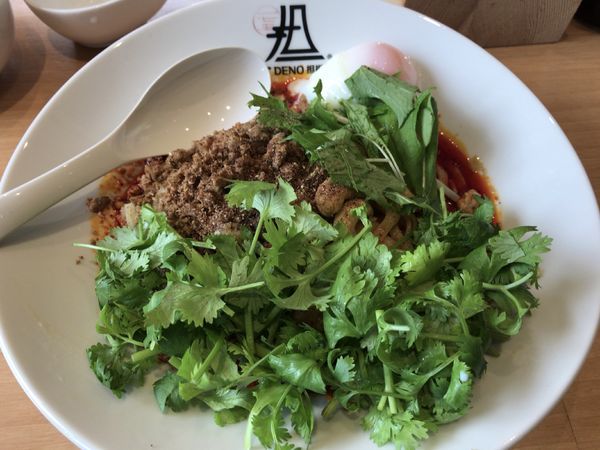 「汁なし担々麺すごく痺れる900円+辛さﾏｼ2倍70円+ﾊﾟ」@175°DENO～担担麺～ 福島店の写真