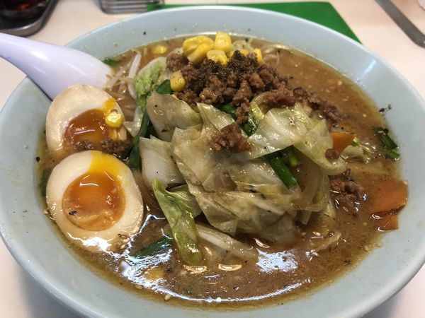 「みそ野菜ラーメン＋煮玉子」@くるまやラーメン 双葉店の写真