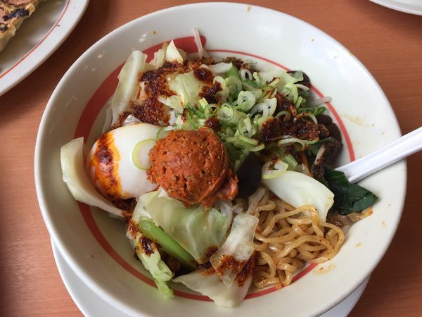 「【期間限定】台湾野菜まぜめん(辛シビ系)¥637」@幸楽苑 柴田店の写真