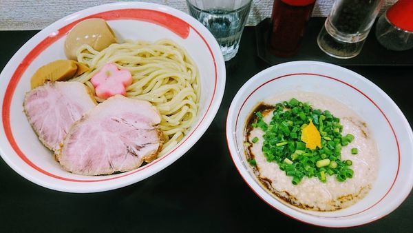 「【限定】特製チキンポタージュつけめん」@自家製麺SHINの写真