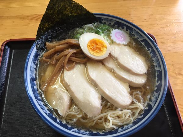 「(鶏)肉中華そば¥650+大盛¥100」@中華そば 山田庵の写真