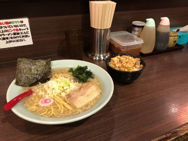「こってりラーメン 730円 まぶし飯 250円」@山勝角ふじ 総本店の写真