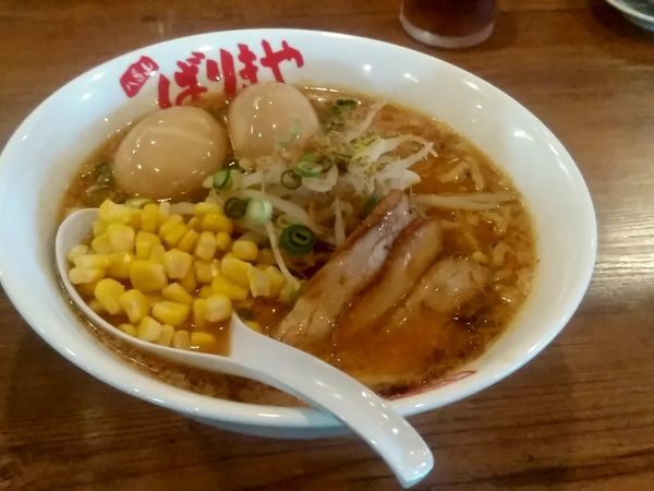 「みそらーめん(並盛・150g)700円＋味玉2個」@八番山 博多らーめん ばりきや 前橋店の写真
