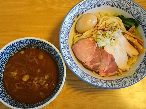 「秋刀魚のつけそば（全部のせ）￥980」@麺処 かつ善の写真