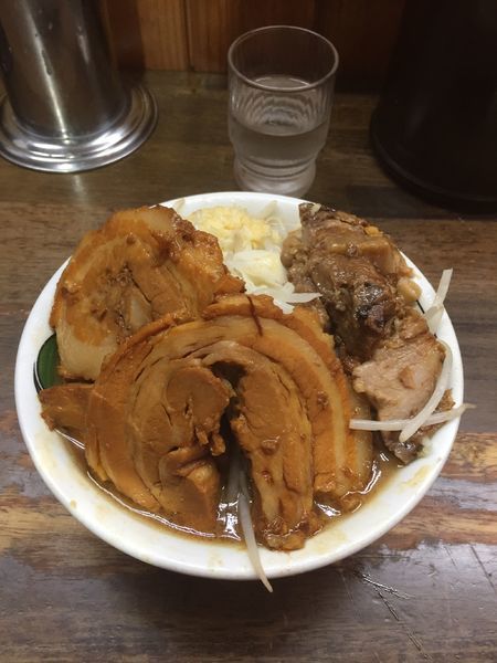 「雷そば(ライト)ニンニク＋豚一枚&トロ豚」@雷 北松戸本店の写真