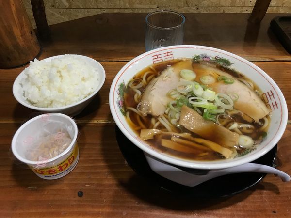 「あっさり & ライス& ひきわり」@長尾中華そば 東京神田店の写真