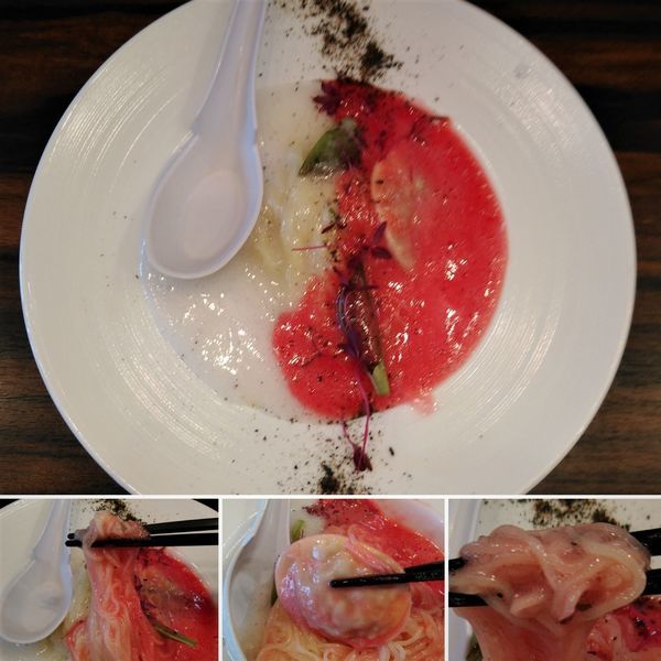 「ガスパチョと貝の泡ジュレ(9月限定)  900円」@稲荷屋の写真