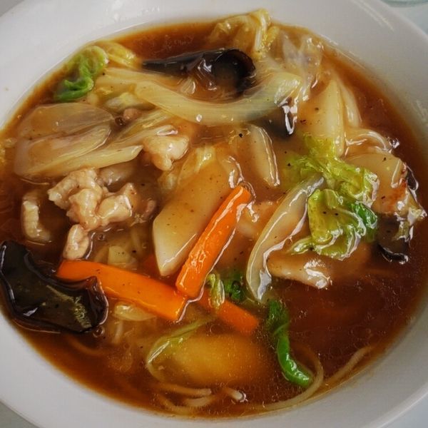 「肉ラーメン（あんかけ）600円」@広東軒の写真