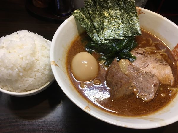 「魚介味噌ラーメン&味玉&ライス」@麺屋 優創の写真