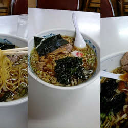 『手もみラーメン+大盛(￥520+100)』