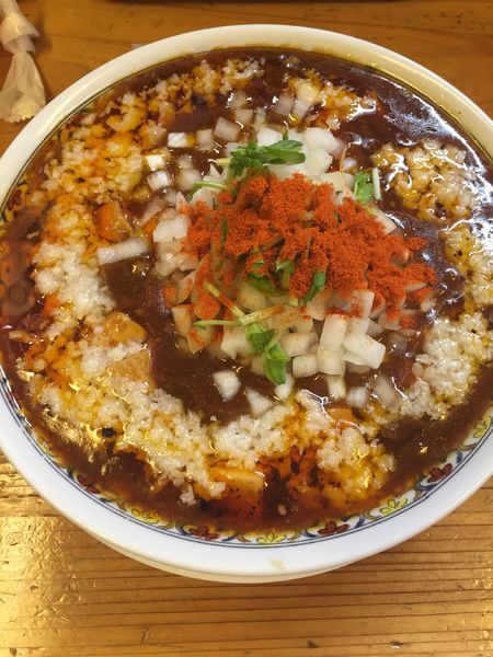 「背脂咖哩麻婆麺 追い飯セット」@辛っとろ麻婆麺 あかずきんの写真