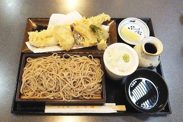 「穴子一本揚げ天せいろそば」@そば処くり田の写真