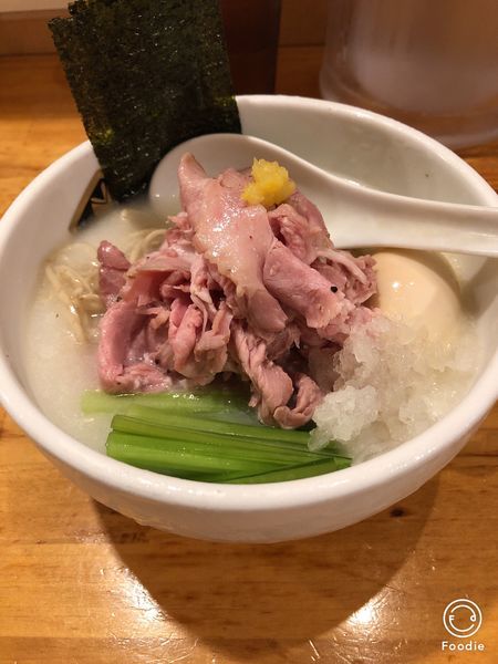 「特製濃厚真鯛ラーメン（冷やし）」@真鯛らーめん 麺魚の写真