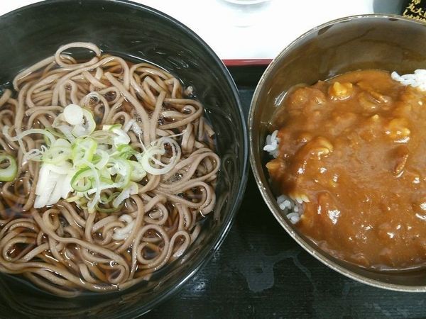 「カレーセット（田舎・温そば）」@永坂庵の写真