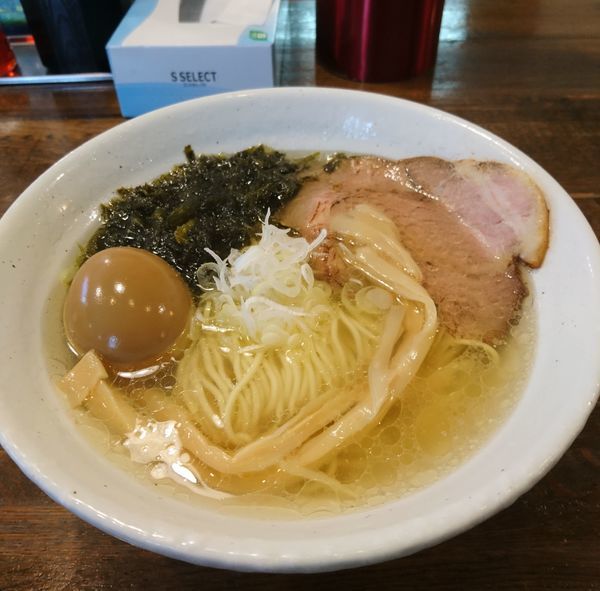 「あおさらーめん 大盛 味玉」@上州地鶏らーめん まるわの写真
