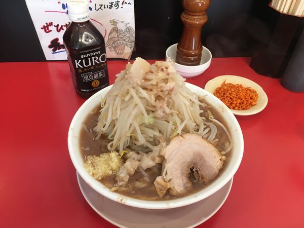 「ラーメン 全マシ 辛揚げ別皿」@鷹の目 獨協大学前本店の写真