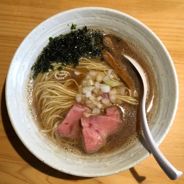 「雪の松島 旨辛純米酒 → 煮干らぁ麺」@麺屋 さくら井の写真