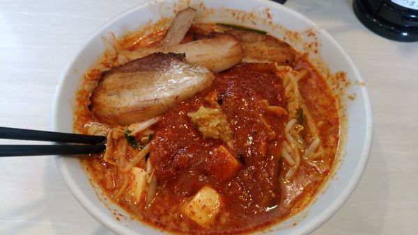 「どて辛チャーシュー麺中盛辛さ普通」@どてちんⅢの写真