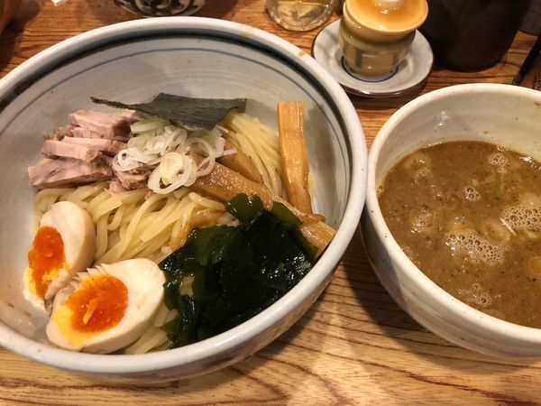 「つけ麺780円、味玉100円、チャーシューごはん300円」@こうかいぼうの写真