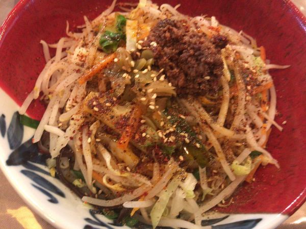 「汁なし担々麺ランチ（大辛）1000円」@美味茶寮 はぎわらの写真