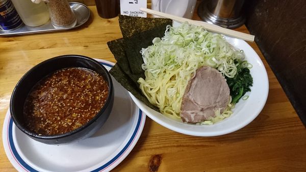 「夏限定旨辛つけ麺＋ねぎ＋ライス」@横浜家系ラーメン 武蔵境つばさ家の写真