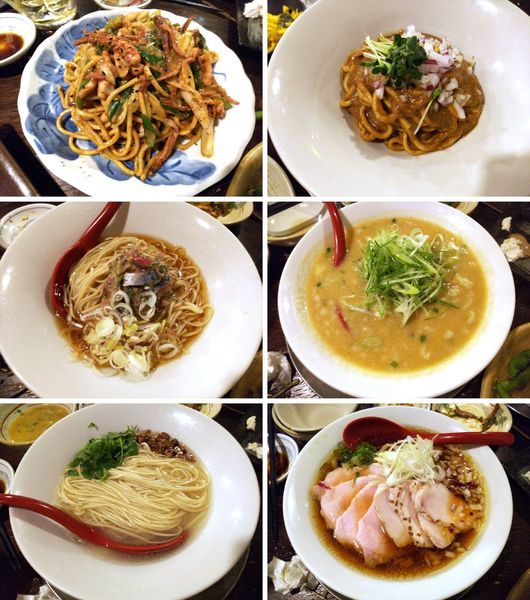 「秋刀魚のなめろうそば・鶏と豚と浅利そば・中華そばなど6種」@立ち呑み居酒屋 金町製麺の写真