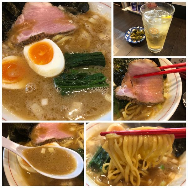 「【限定】濃厚豚骨醤油ラーメン 850円 ハイボール 300円」@まるふじ食堂の写真
