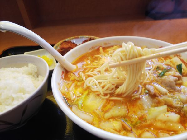「スタミナラーメンセット小(ライス＋から揚げ)980円」@天理スタミナラーメン 本店の写真