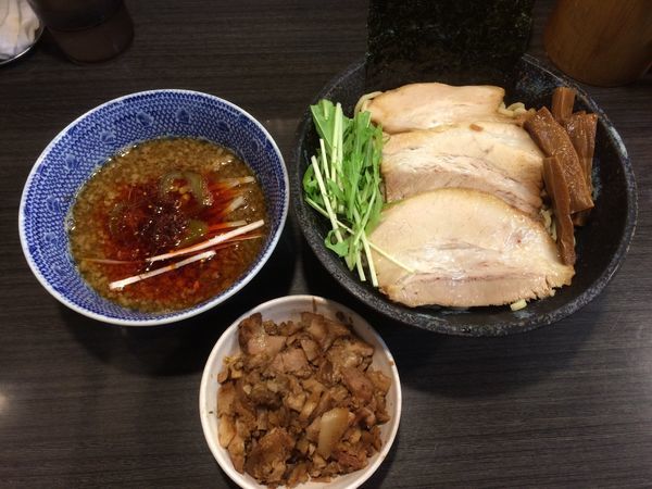 「ラー油つけ麺  ほぐし豚」@ラーメンつけ麺 奔放の写真