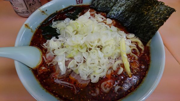 「地獄ラーメン極上3 大盛無料 ネギ薬味」@地獄ラーメン 田中屋の写真