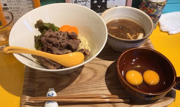 「スキツケ！(限定)＋生たまご(1,000円＋50円)」@ビーフラーメン&つけ麺 シゲジンの写真