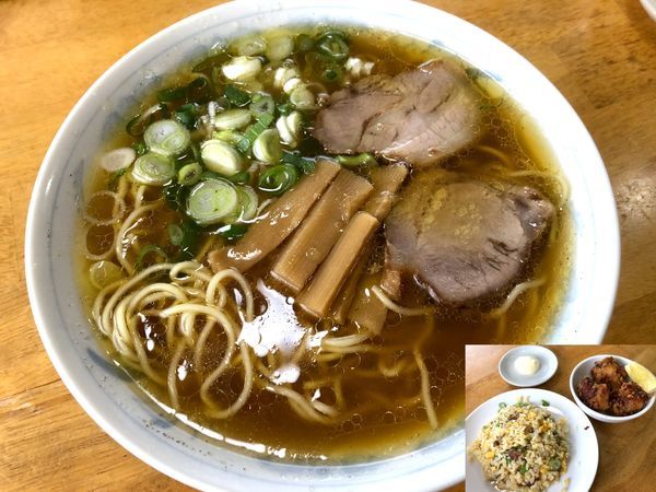 「定食④（1,150円）中華そば・からあげ・やきめし小」@中華そば まるせいの写真