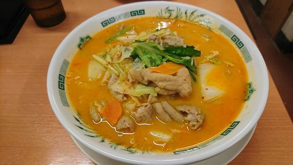 「モツ野菜ラーメン(610円)」@日高屋 浦和東口店の写真